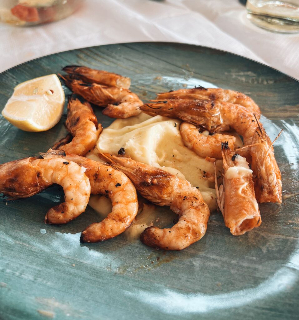 A plate of traditional Albanian food featuring a mix of rustic homemade dishes served in a simple style. The meal reflects local flavors commonly found in the best restaurants in Tirana.