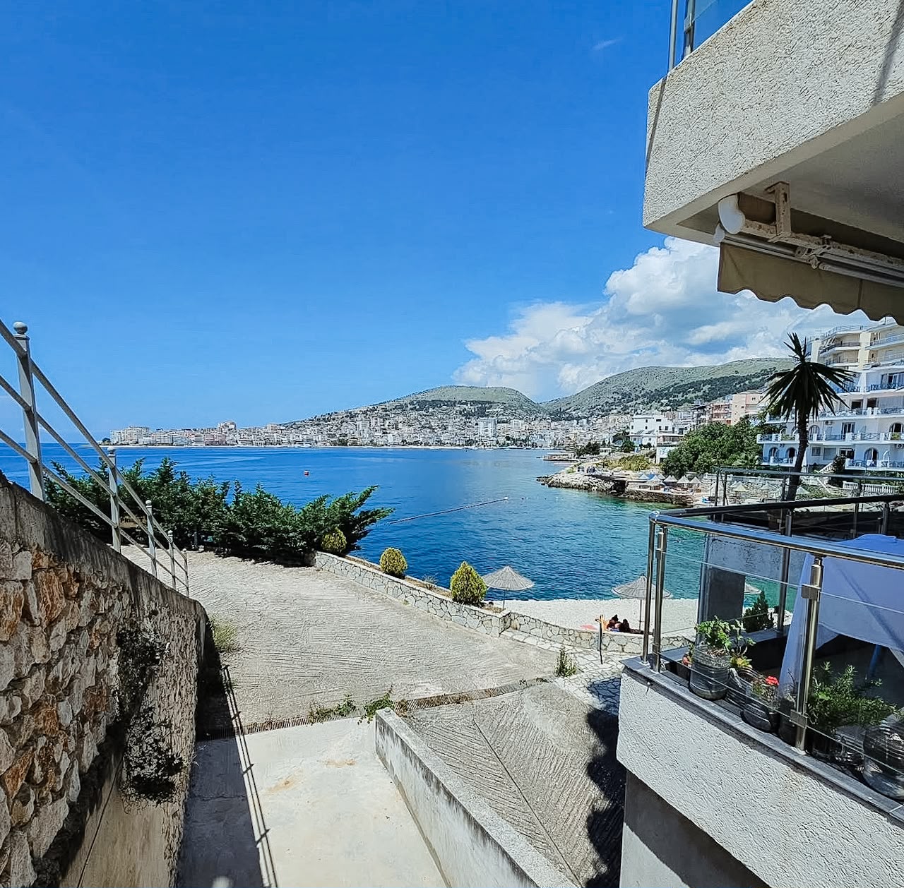 Apartment building located on Butrinti Street in Saranda, close to the city's beaches, restaurants, and shops. This location gives travelers an idea of what to expect when choosing where to stay in Saranda, with convenient access to popular attractions.
